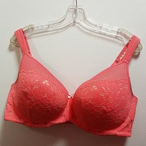 Lace covered underwire bra
